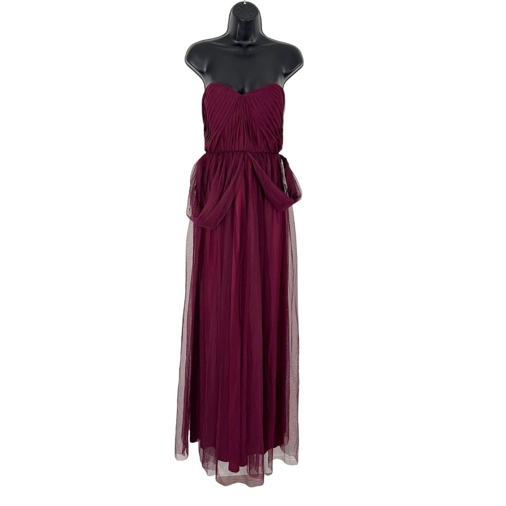 Birdy Grey Christina Convertible Tulle Sweetheart Long Dress Cabernet Small
